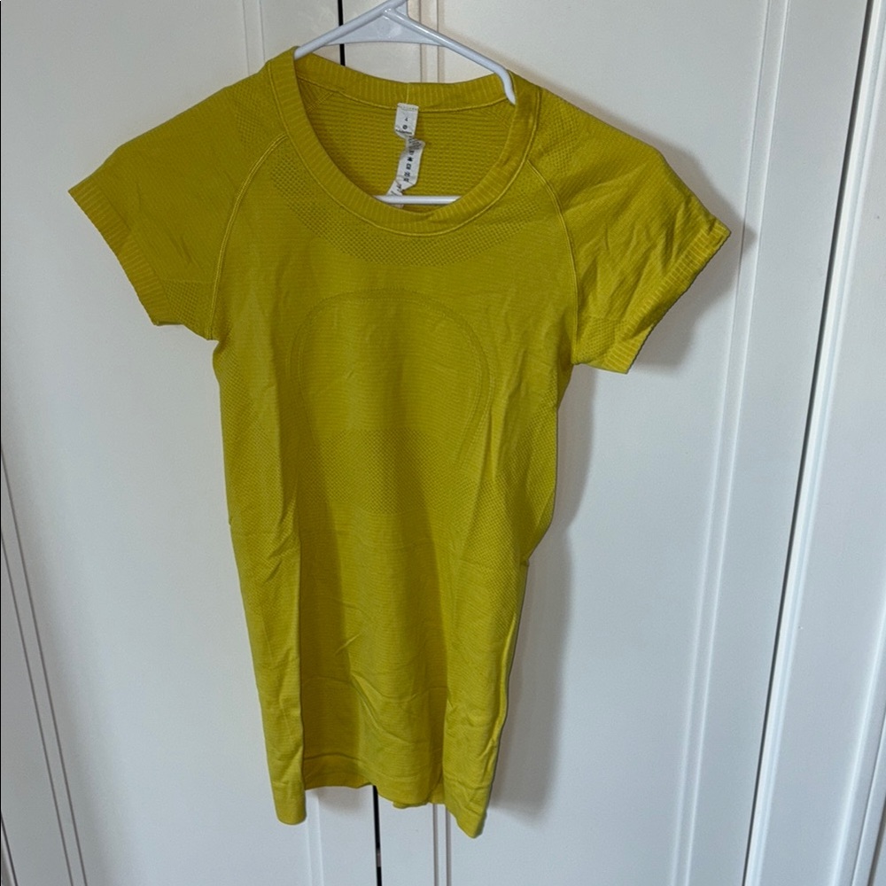 Lululemon Athletica Yellow Fitted Polo Tee